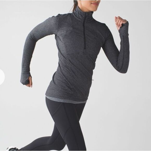 Lululemon Kanto Catch Me Pullover Top Shirt 1/2 Zip Herringbone Size 8 Run Ski - Picture 3 of 9